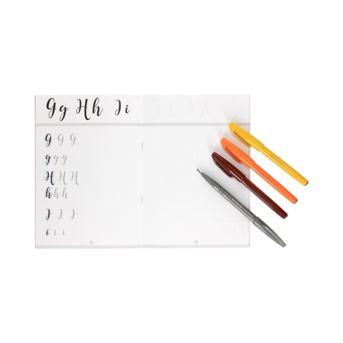 Zestaw kaligrafii TouchBrushPen 4kol Light +książka Pentel