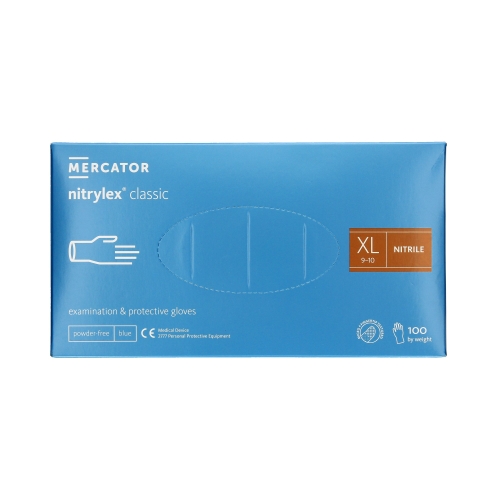 Rękawice nitrylowe bezpudrowe XL niebieskie Nitrylex (100)