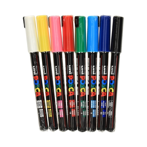 Marker plakatowy 0.7mm 8kol okrągły Posca PC-1MR