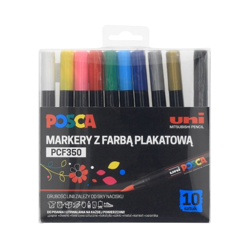 Marker plakatowy 1.0-10mm 10kol okrągły Posca PCF-350