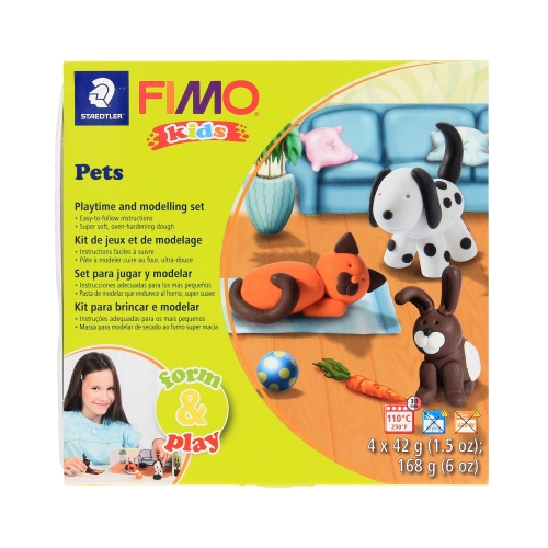 Modelina zestaw 4kostki 42g Zwierzaki FIMO