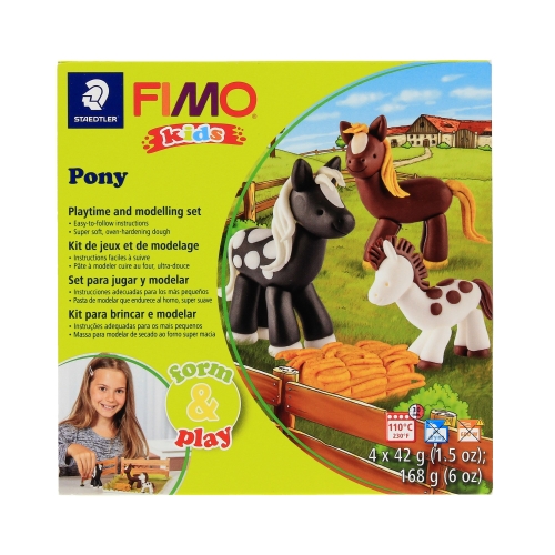 Modelina zestaw 4kostki 42g Kucyki FIMO