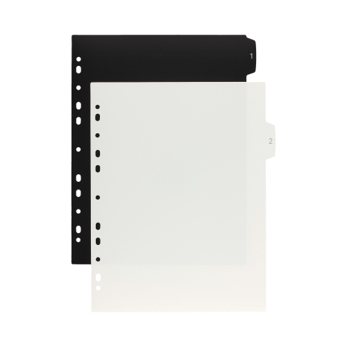 Przekładki PP A4 16k czarno/białe Leitz WOW