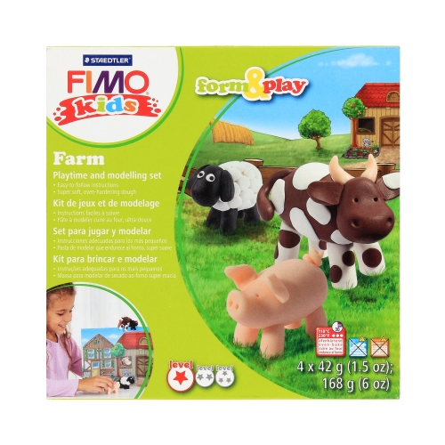 Modelina zestaw 4kostki 42g Farma FIMO