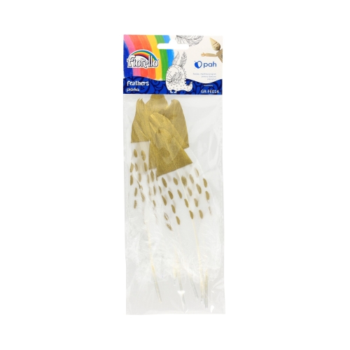 Piórka ozdobne 13-19cm złote Fiorello - 8szt.