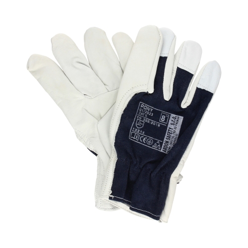Rękawice monterskie Pony biało-granatowe 8 Ardon (2)