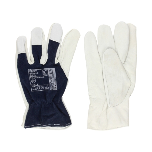 Rękawice monterskie Pony biało-granatowe 8 Ardon (2)