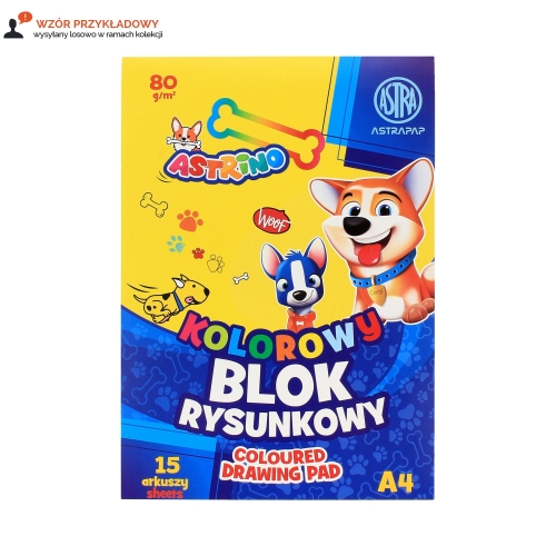 Blok rysunkowy A4/15 kolor 80g Astra 106021012