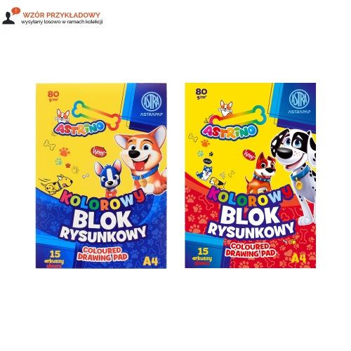 Blok rysunkowy A4/15 kolor 80g Astra 106021012