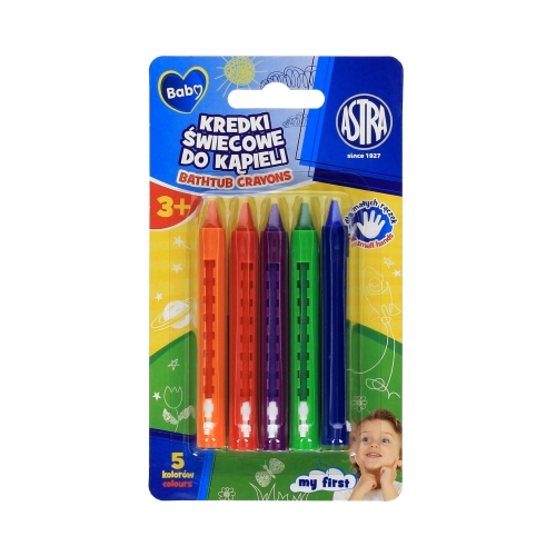 Kredki świecowe dla maluszków 5kol do kąpieli Baby Astra 316023004