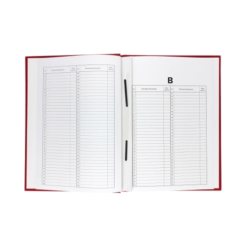 Teczka akta osobowe oklejana bordo niezadrukowana ABCDE