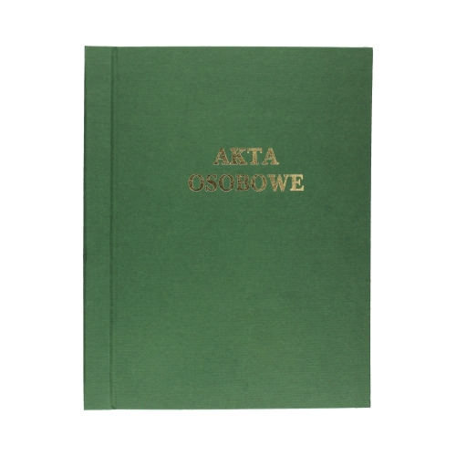 Teczka akta osobowe oklejana zielona niezadrukowana ABCDE