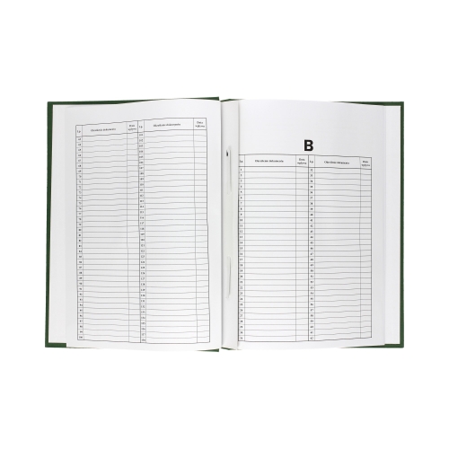 Teczka akta osobowe oklejana zielona niezadrukowana ABCDE