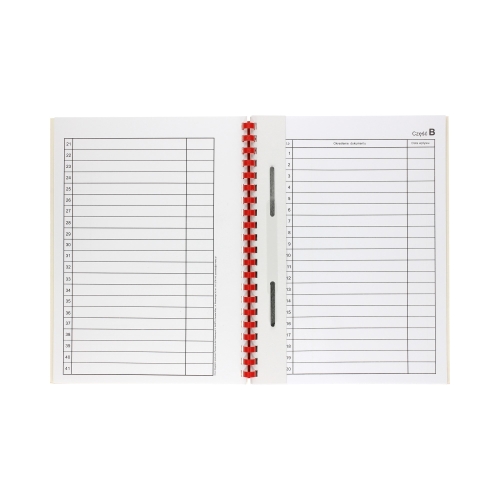 Teczka akta osobowe binda zewnętrzna czerwona niezadrukowana ABCDE