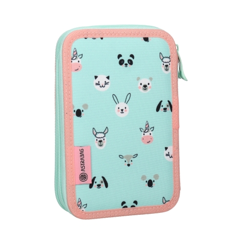 Piórnik z wyposażeniem podwójny Teddy Panda Astrabag