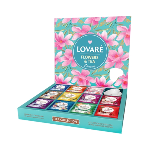 Herbata ekspresowa zestaw Flowers&Tea Lovare 60t koperty