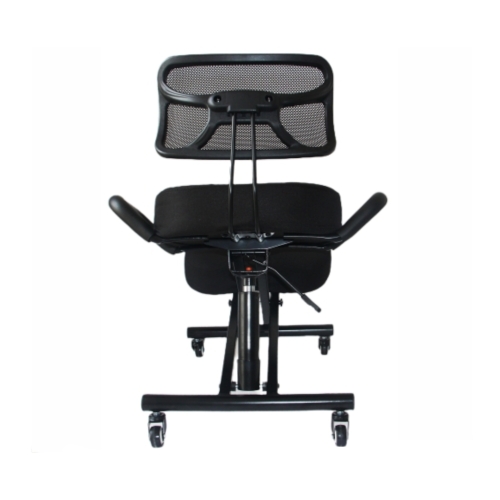 Krzesło ergonomiczne klękosiad czarny lniany + pokrowiec czarny OKNEEL