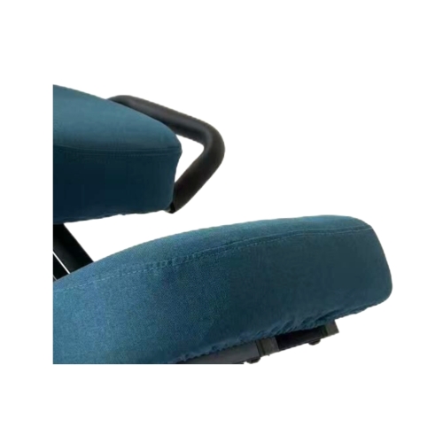 Krzesło ergonomiczne klękosiad czarny lniany + pokrowiec turkusowy OKNEEL