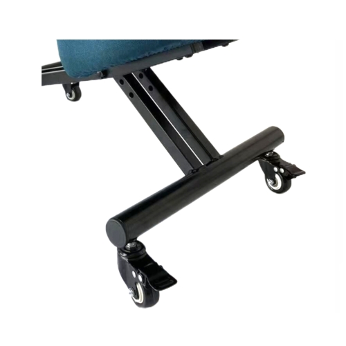 Krzesło ergonomiczne klękosiad czarny lniany + pokrowiec turkusowy OKNEEL