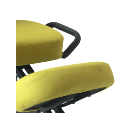 Krzesło ergonomiczne klękosiad czarny lniany + pokrowiec zielony OKNEEL