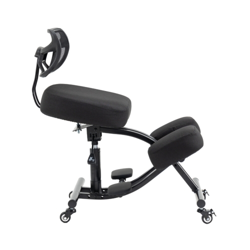 Krzesło ergonomiczne klękosiad czarny lniany + pokrowiec czarny OKNEEL PRO