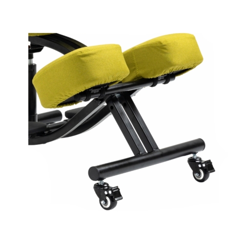 Krzesło ergonomiczne klękosiad czarny lniany + pokrowiec zielony OKNEEL PRO