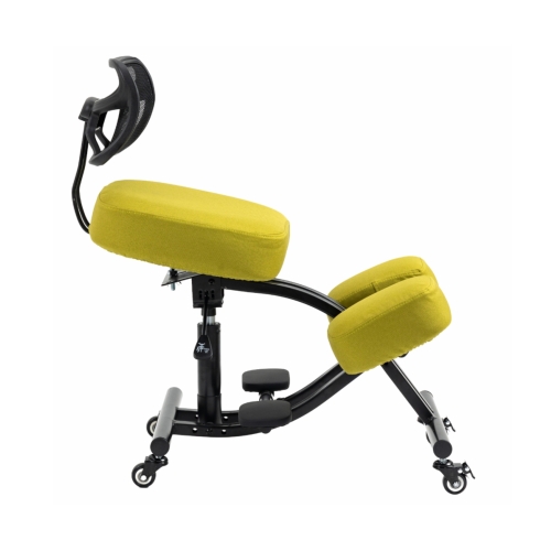 Krzesło ergonomiczne klękosiad czarny lniany + pokrowiec zielony OKNEEL PRO