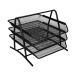 Półka na dokumenty A4 czarna siatka 3 szuflady D'Rect [1]