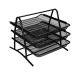 Półka na dokumenty A4 czarna siatka 3 szuflady D'Rect [2]